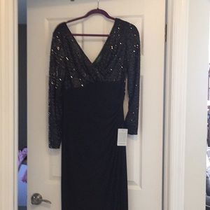 Formal black sequin gown